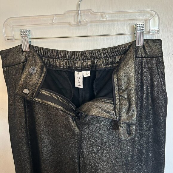 Joie black and gold drapey wide leg party pants - Picture 5 of 6